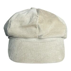 Beige corduroy newsboy cap hat